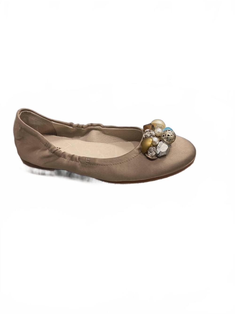 NEW ALL BLACK women's ballet shoes with stones in beige